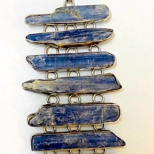 Charles Albert blue kyanite fine sterling silver adjustable bracelet.